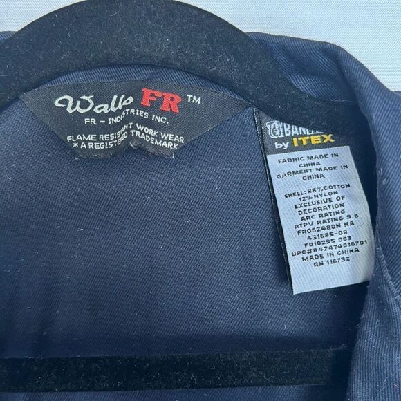 Walls FR Mens Coveralls Workwear Large Fire Resistant Jumpsuit Overall Navy Blue - Picture 4 of 9